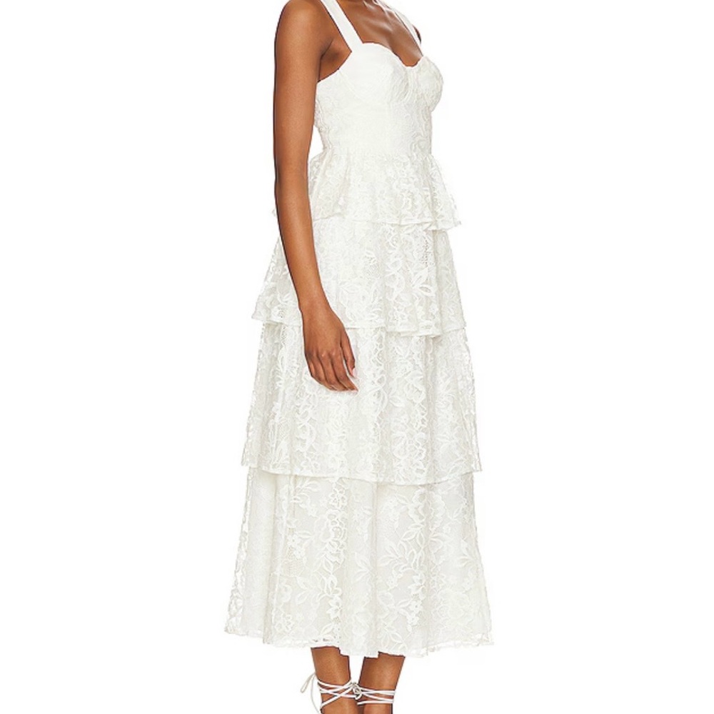 NWT Yumi Kim Cream Lace Tiered Midi Dress